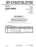 Предварительный просмотр 19 страницы Sony Dream Machine ICF-C113 Service Manual