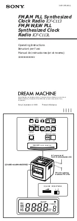 Sony Dream Machine ICF-C113 User Manual preview