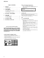 Preview for 2 page of Sony Dream Machine ICF-C218 Service Manual