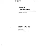 Sony DREAM MACHINE ICF-C390 Operating Instructions Manual preview