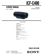 Sony Dream Machine ICF-C490 Service Manual preview