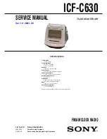 Sony Dream Machine ICF-C630 Service Manual предпросмотр