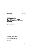 Sony Dream Machine ICF-C723 Operating Instructions Manual preview