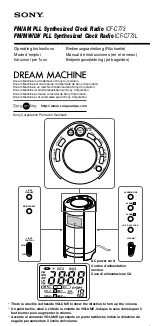 Sony Dream Machine ICF-C773 User Manual preview