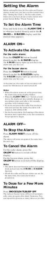 Preview for 4 page of Sony DREAM MACHINE ICF-C793 User Manual