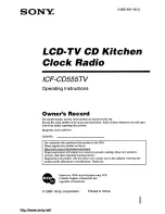 Предварительный просмотр 1 страницы Sony Dream Machine ICF-CD555TV Operating Instructions Manual