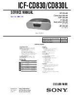 Sony DREAM MACHINE ICF-CD830 Service Manual предпросмотр