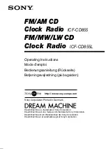 Sony DREAM MACHINE ICF-CD855 User Manual preview