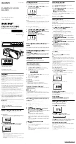 Sony Dream Machine XDR-C706DBP Operating Instructions preview