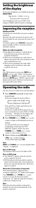 Preview for 8 page of Sony Dream Machine XDR-DS12iP User Manual