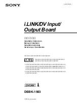 Preview for 1 page of Sony DSBK-1503 Installation Instructions Manual