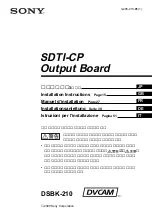 Предварительный просмотр 1 страницы Sony DSBK-210 Installation Instructions Manual