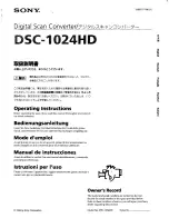 Sony DSC-1024HD Operating Instructions Manual preview