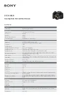 Sony DSC-H300/B Specifications preview