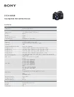 Sony DSC-HX400 Specifications preview