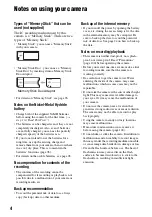 Preview for 4 page of Sony DSC M2 - Cybershot 5.1MP Digital Camera Operating Instructions Manual