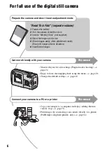 Предварительный просмотр 6 страницы Sony DSC-S40 - Cyber-shot Digital Still Camera User'S Manual / Troubleshooting