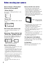 Предварительный просмотр 2 страницы Sony DSC-S750 Instruction Manual