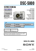 Предварительный просмотр 1 страницы Sony DSC-S800 Service Manual