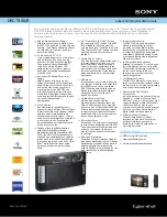 Preview for 1 page of Sony DSC-T100/B - Cyber-shot Digital Still Camera Specifications