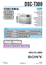 Sony DSC-T300 Cyber-shot® Service Manual preview