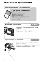 Предварительный просмотр 6 страницы Sony DSC-T7 - Cyber-shot Digital Still Camera User'S Manual / Troubleshooting