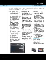 Sony DSC-T70/B - Cyber-shot Digital Still Camera Specifications preview