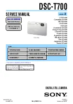 Sony DSC T700 - Cyber-shot Digital Camera Service Manual preview