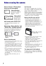 Предварительный просмотр 2 страницы Sony DSC-W150/B Handbook