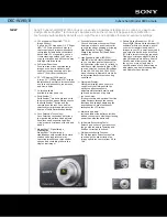 Preview for 1 page of Sony DSC-W190/B Specifications