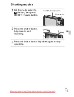 Предварительный просмотр 19 страницы Sony DSC-W310 Instruction Manual