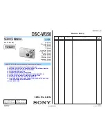 Предварительный просмотр 1 страницы Sony DSC-W350 Cyber-shot® Service Manual