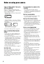 Предварительный просмотр 4 страницы Sony DSC-W7/B User'S Manual / Troubleshooting