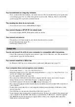 Предварительный просмотр 81 страницы Sony DSC-W7/B User'S Manual / Troubleshooting