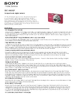 Sony DSC-W830 Brochure & Specs preview