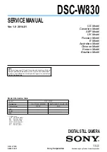 Sony DSC-W830 Service Manual preview