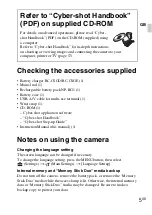 Предварительный просмотр 5 страницы Sony DSC WX1 - Cyber-shot Digital Camera Instruction Manual