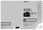 Предварительный просмотр 1 страницы Sony DSLR-A100K - alpha; Digital Single Lens Reflex Camera Operating Instructions Manual