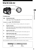 Предварительный просмотр 31 страницы Sony DSLR-A100K - alpha; Digital Single Lens Reflex Camera Operating Instructions Manual