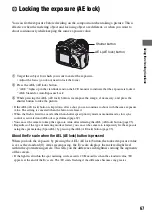 Предварительный просмотр 67 страницы Sony DSLR-A100K - alpha; Digital Single Lens Reflex Camera Operating Instructions Manual