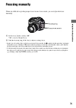 Предварительный просмотр 71 страницы Sony DSLR-A100K - alpha; Digital Single Lens Reflex Camera Operating Instructions Manual