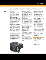 Preview for 1 page of Sony DSLR-A200 - alpha; Digital Single Lens Reflex Camera Specifications