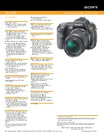 Preview for 2 page of Sony DSLR-A200 - alpha; Digital Single Lens Reflex Camera Specifications