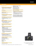 Предварительный просмотр 2 страницы Sony DSLR-A390L - alpha; Digital Single Lens Reflex Camera Zoom Specifications