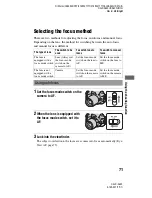 Предварительный просмотр 71 страницы Sony DSLR-A450 Instruction Manual