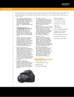 Предварительный просмотр 1 страницы Sony DSLR-A580L - alpha; Interchangeable Lens Digital Camera Zoom Specifications