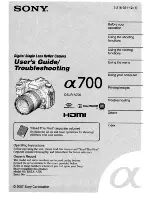 Предварительный просмотр 1 страницы Sony DSLR-A700 User'S Manual / Troubleshooting