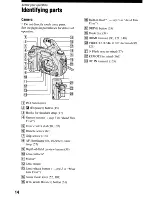 Предварительный просмотр 14 страницы Sony DSLR-A700 User'S Manual / Troubleshooting