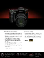 Предварительный просмотр 3 страницы Sony DSLR-A700K - alpha; Digital Single Lens Reflex Camera Brochure & Specs