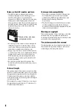 Preview for 8 page of Sony DSLR-A700K - alpha; Digital Single Lens Reflex Camera User'S And Troubleshooting Manual